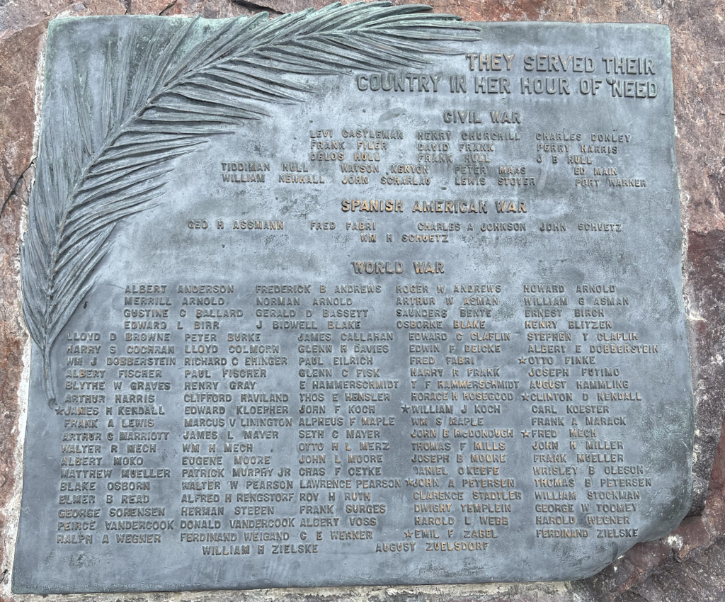 LOMBARD WAR VETERANS MEMORIAL PLAQUE A