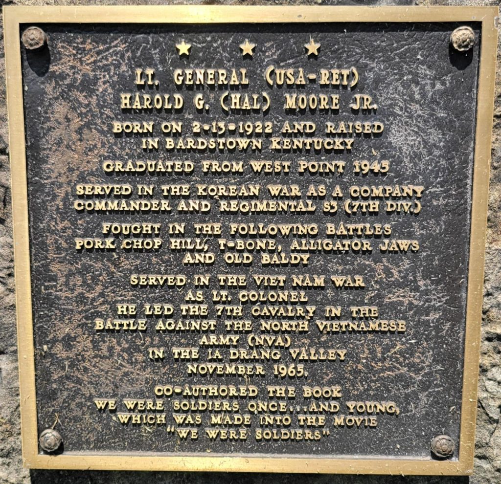 LT. GENERAL HAROLD G. MOORE JR. WAR MEMORIAL PLAQUE