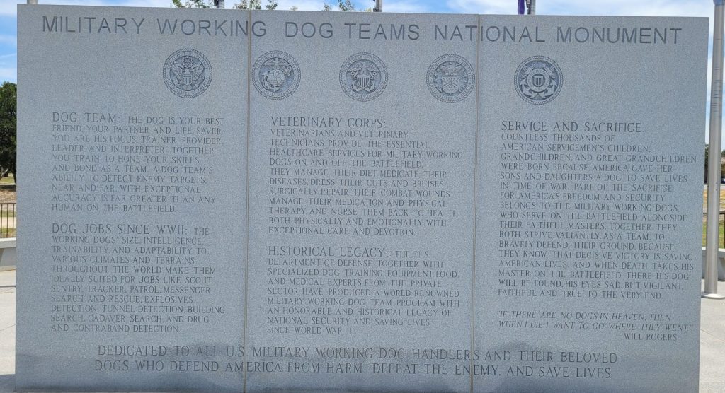 MILITARY WORKING DOG TEAMS NATIONAL MONUMENT CLOSE-UP