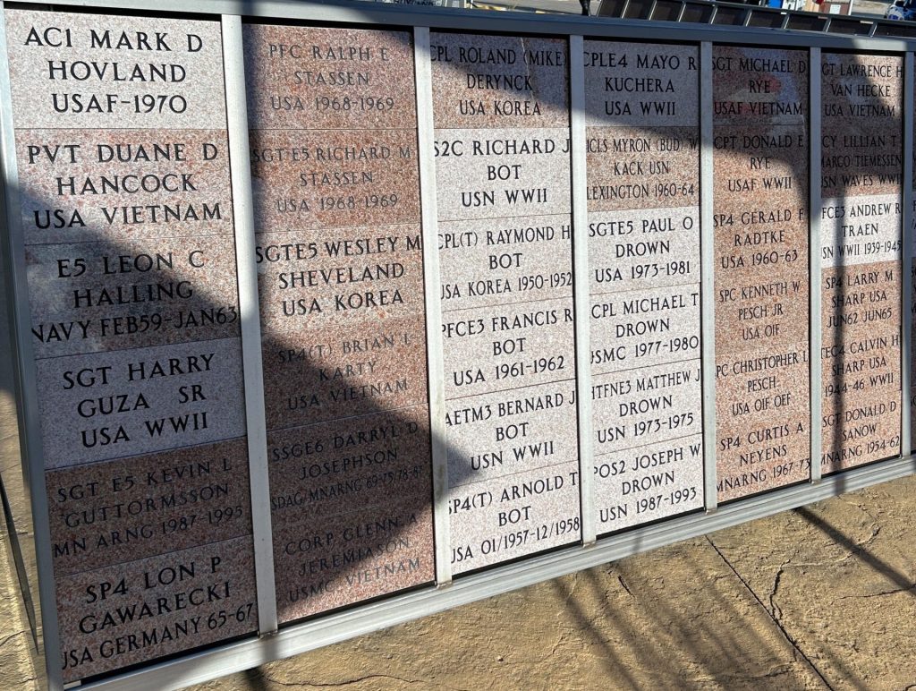 MINNEOTA-GHENT-TAUNTON-VETERAN’S MEMORIAL BRICKS SECTION O