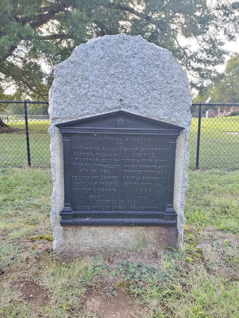 NATHANIEL BROCK REVOLUTIONARY WAR MEMORIAL