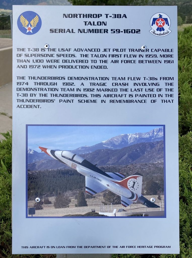 NORTROP T-38A TALON MEMORIAL AIRCRAFT PLAQUE A