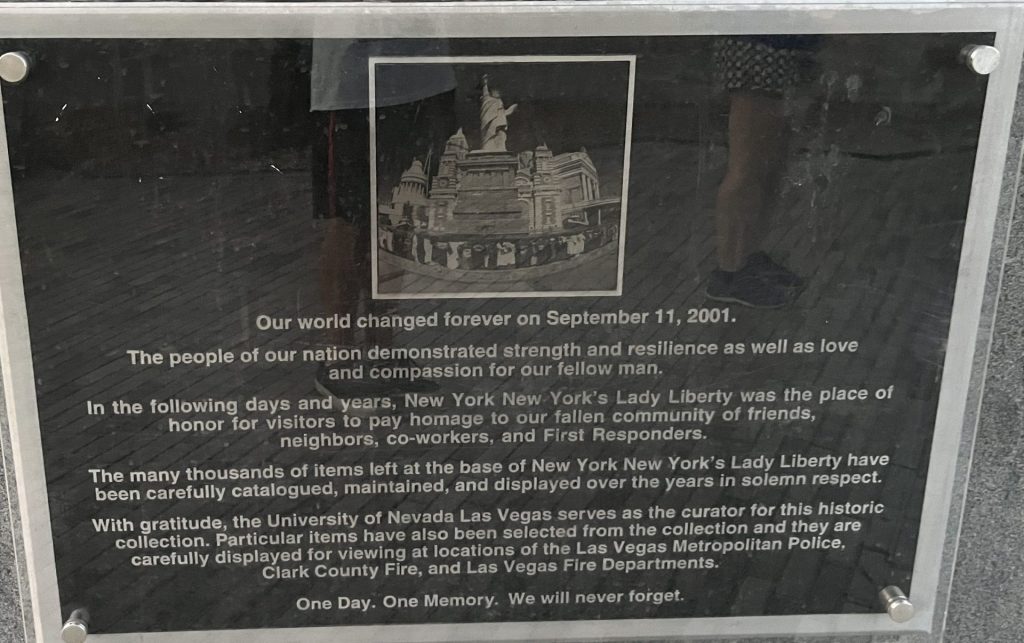 OUR WORLD CHANGED FOREVER ON SEPTEMBER 11, 2001 MEMORIAL PLAQUE