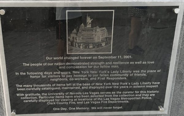 OUR WORLD CHANGED FOREVER ON SEPTEMBER 11, 2001 MEMORIAL PLAQUE