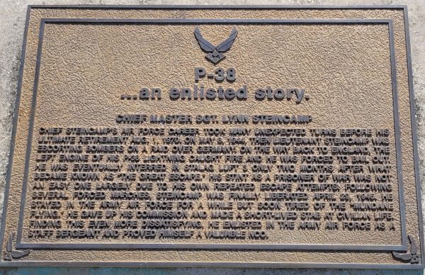 P-38… AN ENLISTED STORY WAR MEMORIAL PLAQUE