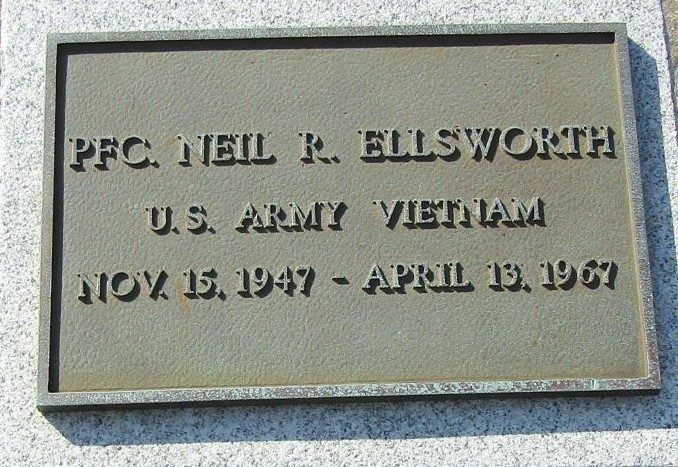 PFC. NEIL R. ELLSWORTH WAR MEMORIAL PLAQUE