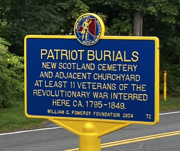 PATRIOT BURIALS NEW SCOTLAND CEMETERY WAR MEMORIAL MARKER