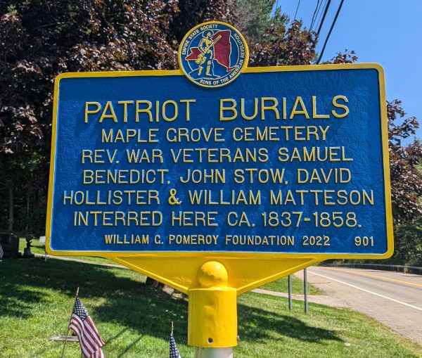 PATRIOT BURIALS MAPLE GROVE CEMETERY REVOLUTIONARY WAR MEMORIAL MARKER
