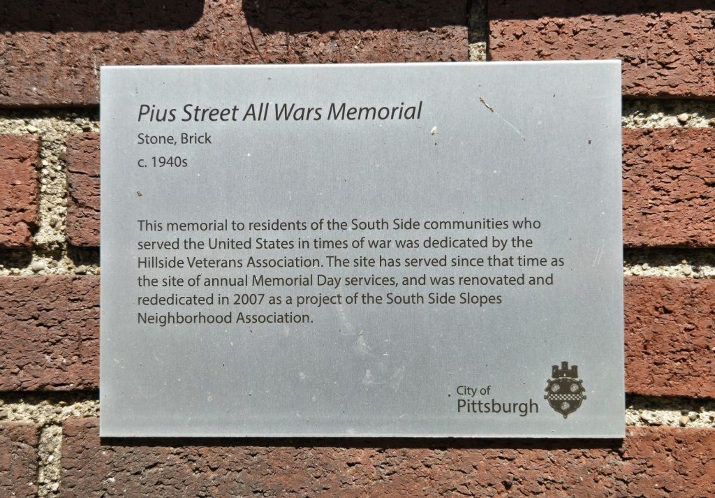 PIUS STREET ALL WARS MEMORIAL PLAQUE B