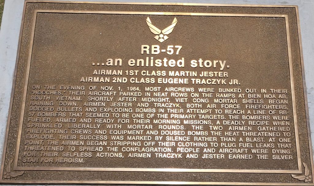 RB-57…AN ENLISTED STORY WAR MEMORIAL PLAQUE