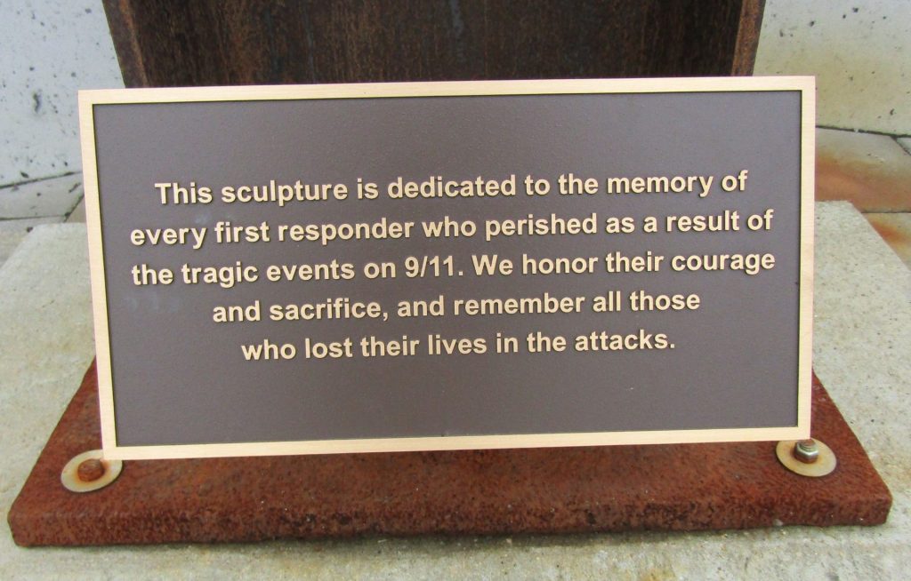 SHREWSBURY 9/11 FIRST RESPONDER MEMORIAL PLAQUE