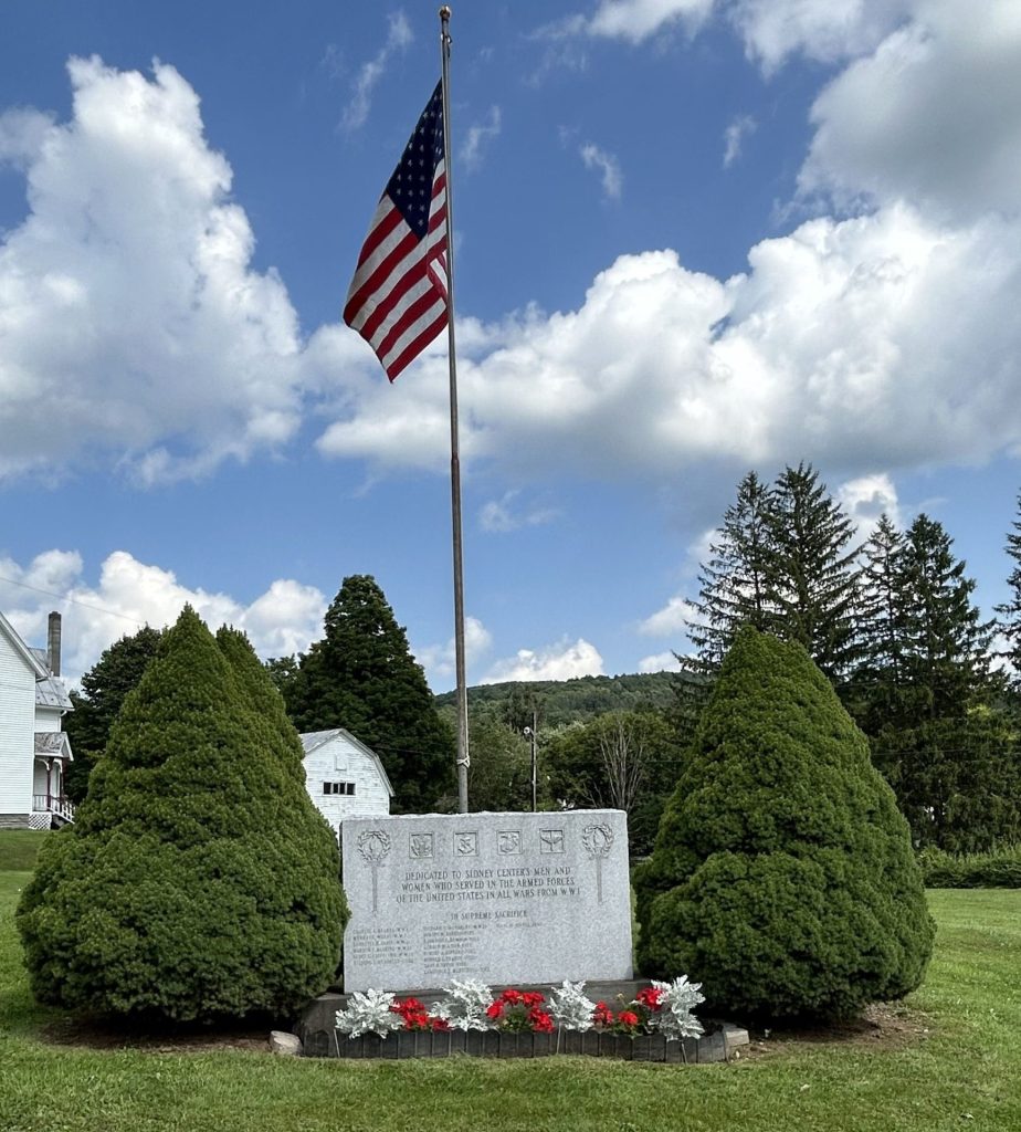 SIDNEY CENTER’S ARMED FORCES WAR MEMORIAL