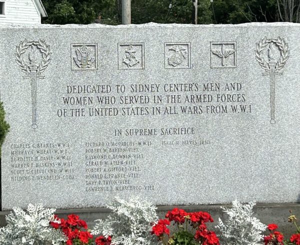 SIDNEY CENTER’S ARMED FORCES WAR MEMORIAL CLOSE-UP