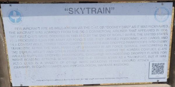 “SKYTRAIN” C-47D MEMORIAL AIRCRAFT PLAQUE
