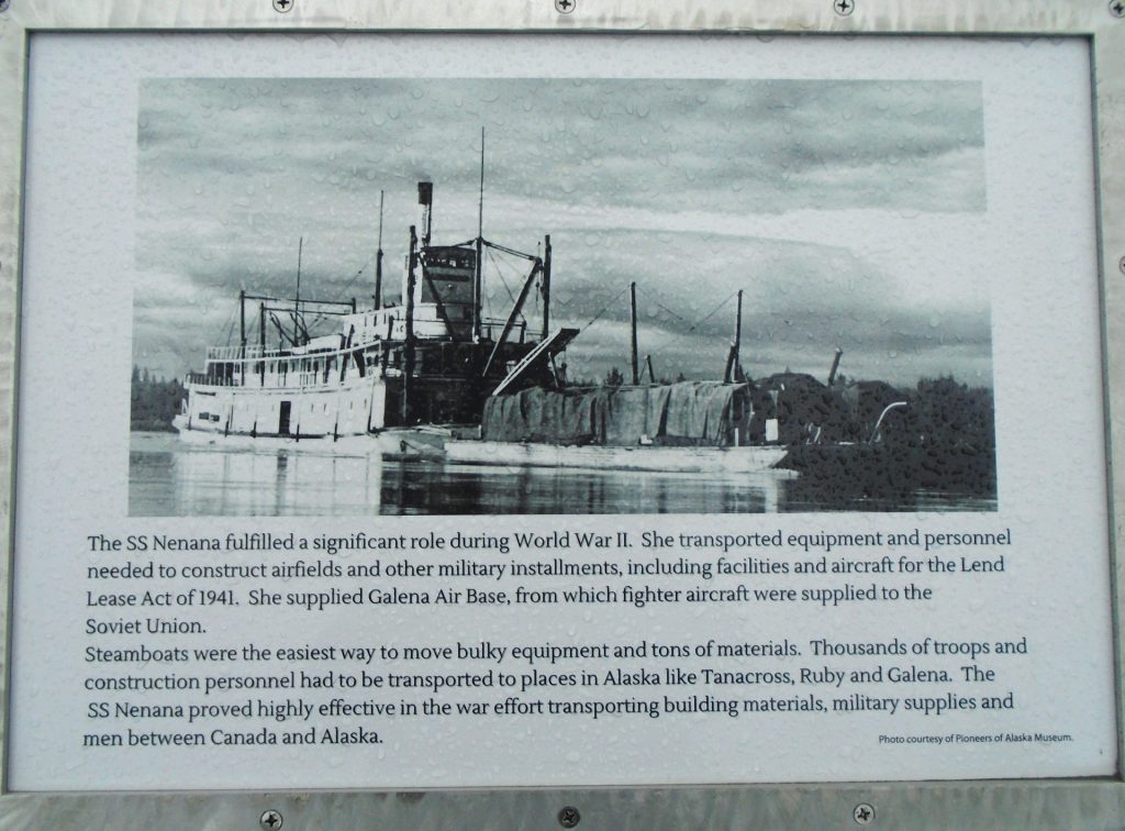 STEAMER NENANA IN WORLD WAR II MEMORIAL PLAQUE