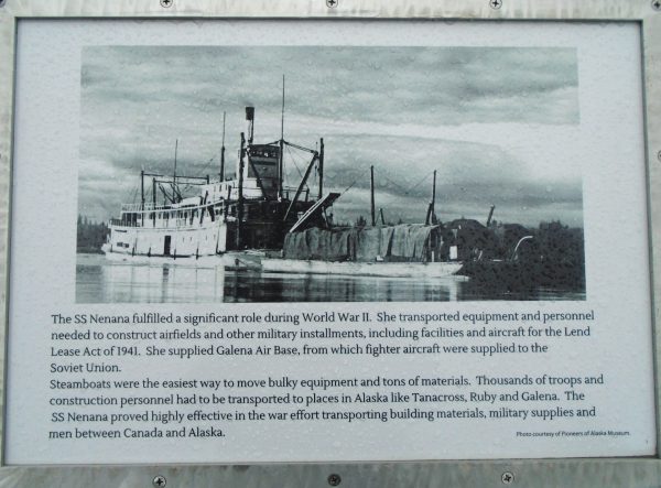 STEAMER NENANA IN WORLD WAR II MEMORIAL PLAQUE