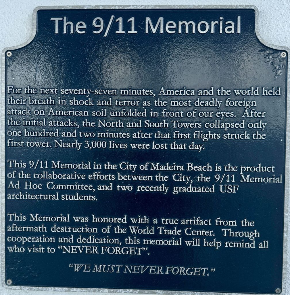 THE 9/11 MEMORIAL STEEL BEAM PLAQUE