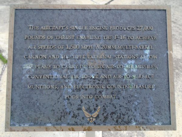 THE F-16 “FIGHTING FALCON” MEMORIAL AIRCRAFT