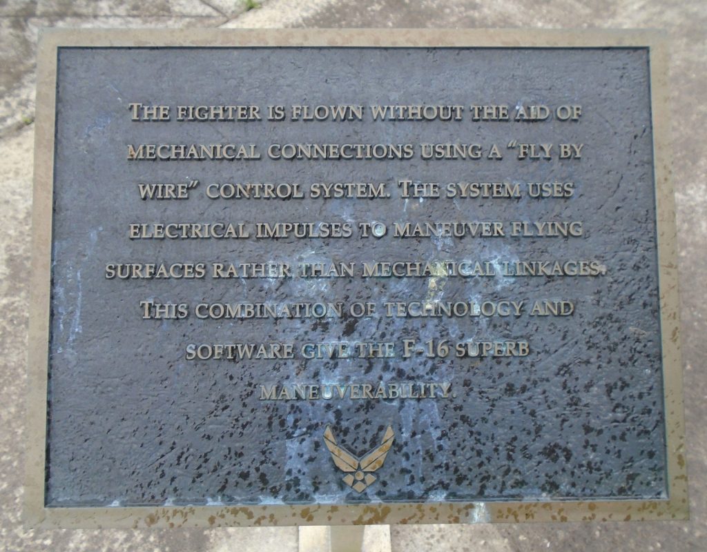 THE F-16 “FIGHTING FALCON” MEMORIAL AIRCRAFT PLAQUE C