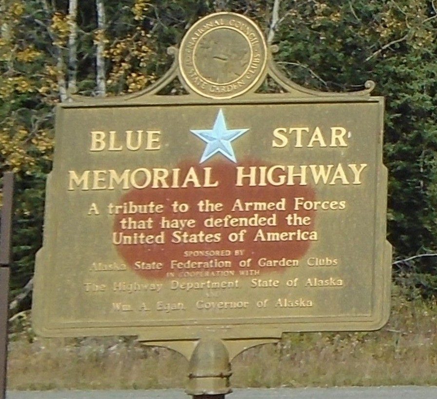 TOK, ALASKA BLUE STAR MEMORIAL HIGHWAY MARKER