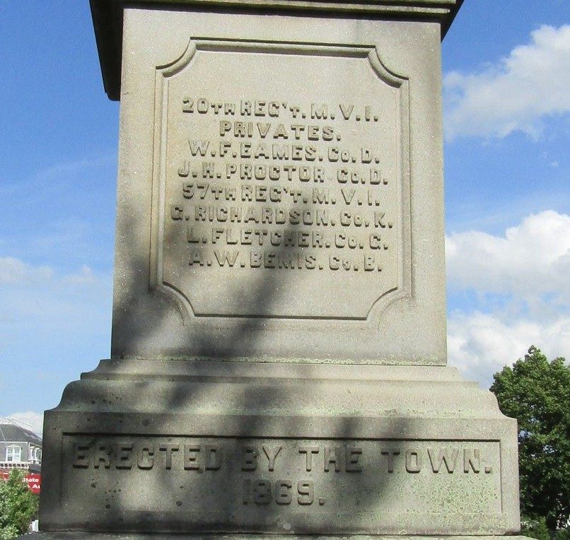 TOWN OF NORTHBOROUGH THE SOLDIERS MONUMENT SIDE B