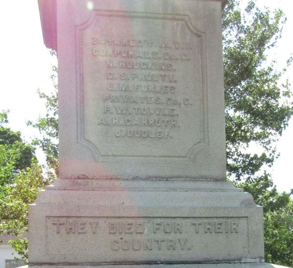 TOWN OF NORTHBOROUGH THE SOLDIERS MONUMENT SIDE D