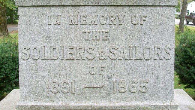 TOWN OF THOMASTON SOLDIERS AND SAILORS WAR MEMORIAL SIDE A