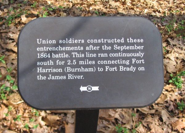 UNION SOLDIERS ENTRENCHEMENTS WAR MEMORIAL PLAQUE
