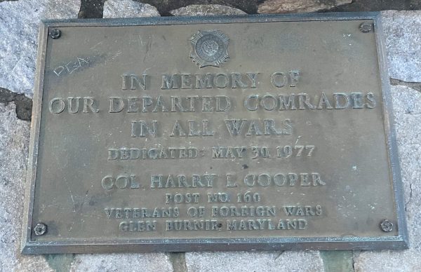 VFW POST 160 VETERANS MEMORIAL PLAQUE A