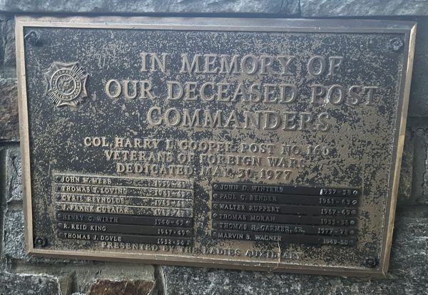 VFW POST 160 VETERANS MEMORIAL PLAQUE B