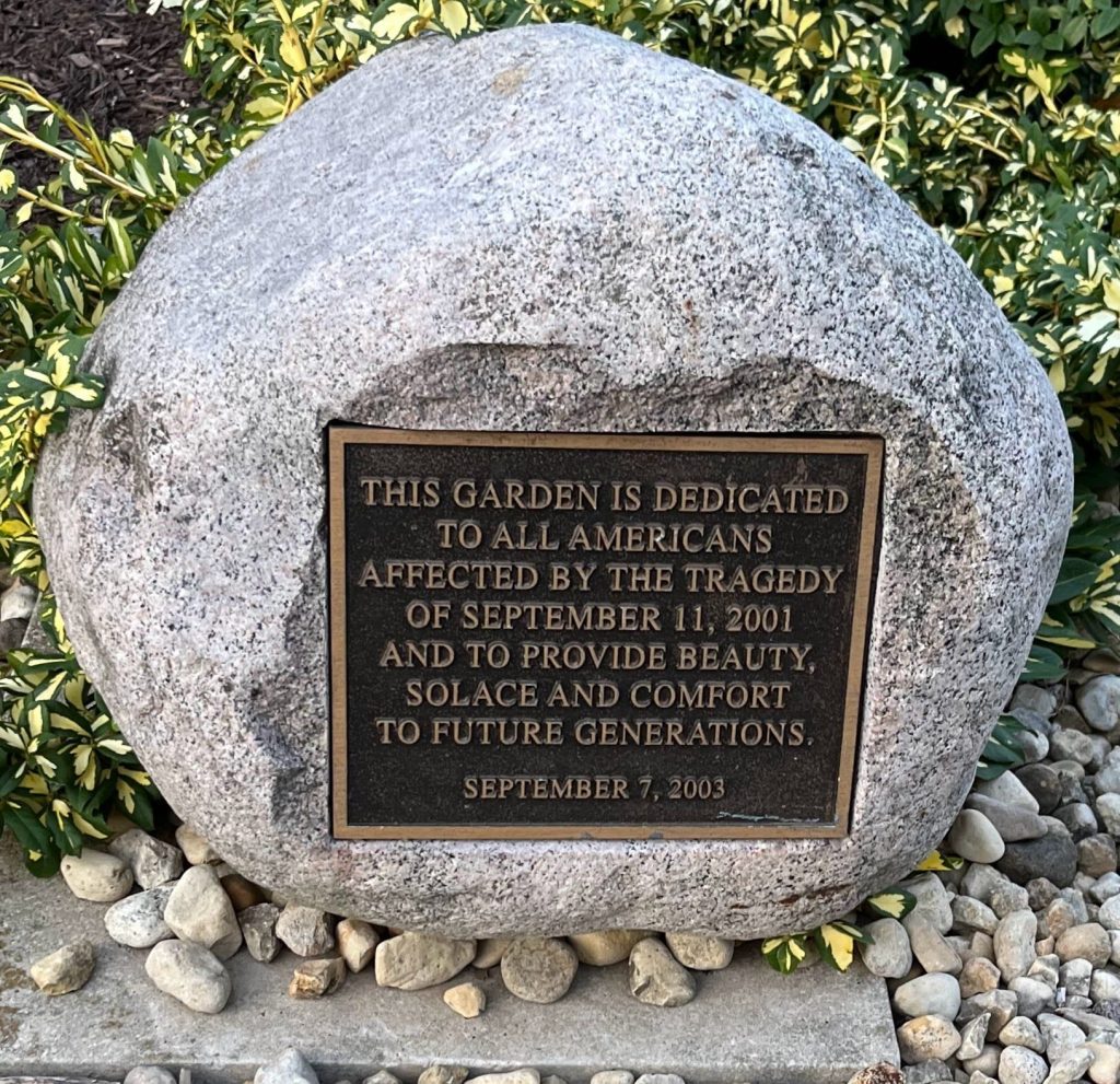 VILLA PARK SEPTEMBER 11, 2001 MEMORIAL GARDEN PLAQUE
