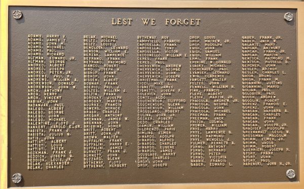 VILLAGE OF HERMINIE WORLD WAR II VETERANS MEMORIAL PLAQUE B