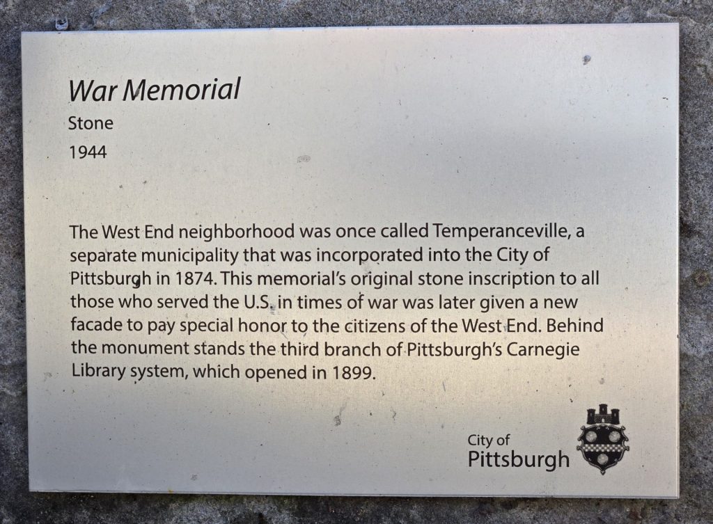 WEST END WAR MEMORIAL PLAQUE