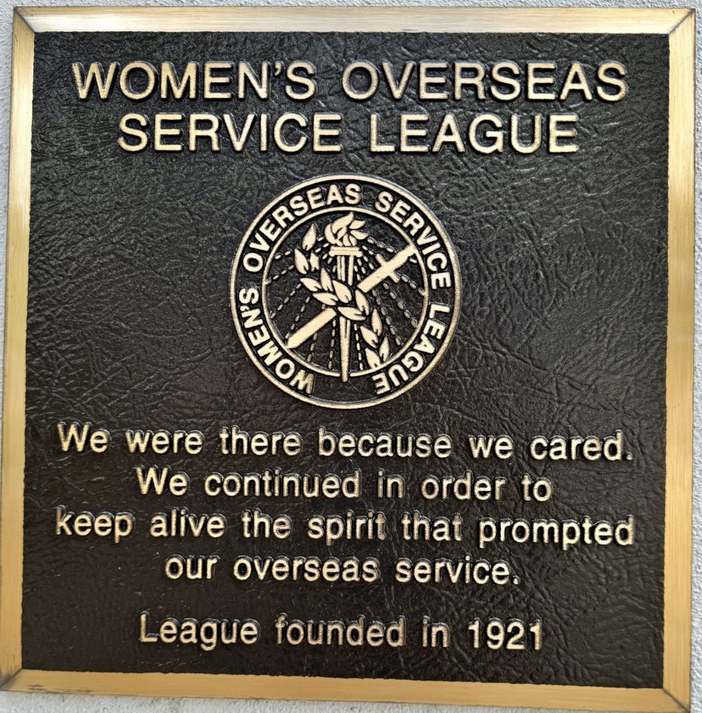 WOMEN’S OVERSEAS SERVICE LEGUE MEMORIAL PLAQUE