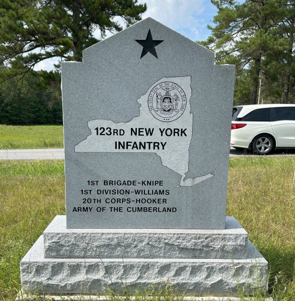 123RD NEW YORK INFANTRY WASHINGTON COUNTY REGIMENT WAR MEMORIAL BACK