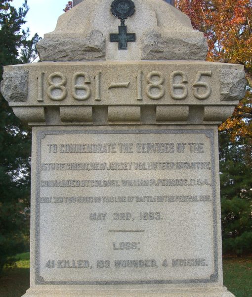15TH REGIMENT, NEW JERSEY VOLUNTEER INFANTRY WAR MEMORIAL STONE A