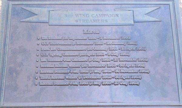 3RD WING HISTORY WAR MEMORIAL PLAQUE E