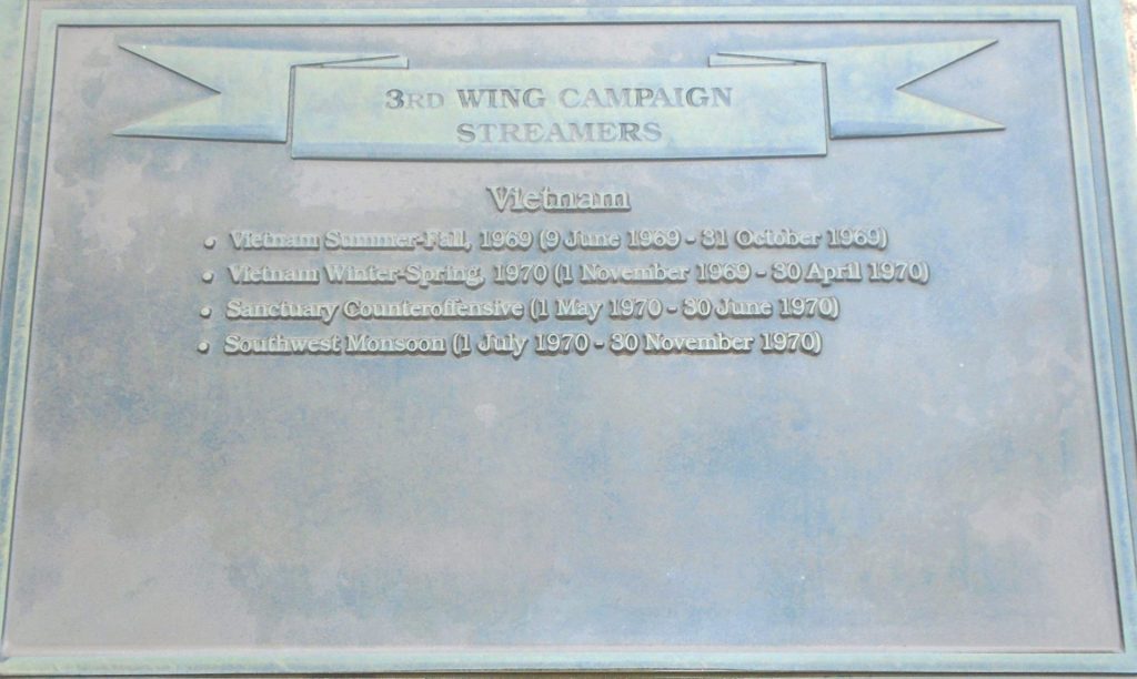 3RD WING HISTORY WAR MEMORIAL PLAQUE G
