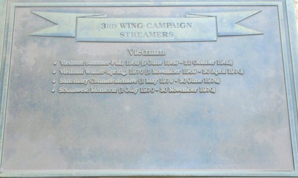 3RD WING HISTORY WAR MEMORIAL PLAQUE G