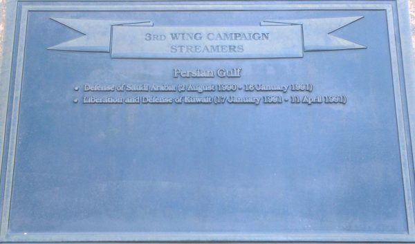 3RD WING HISTORY WAR MEMORIAL PLAQUE H
