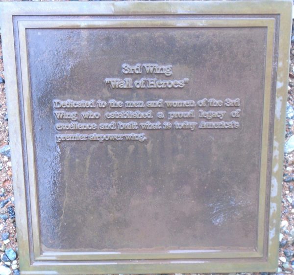 3RD WING “WALL OF HEROES” WAR MEMORIAL PLAQUE