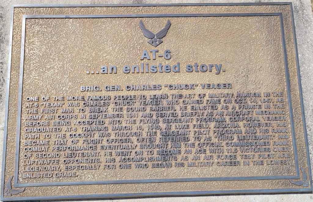 AT-6…AN ENLISTED STORY WAR MEMORIAL PLAQUE
