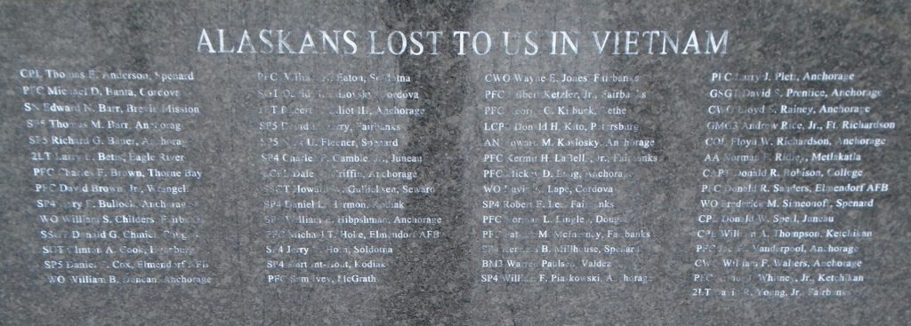 ALASKAN ROLL OF HONORED DEAD WAR MEMORIAL STONE C