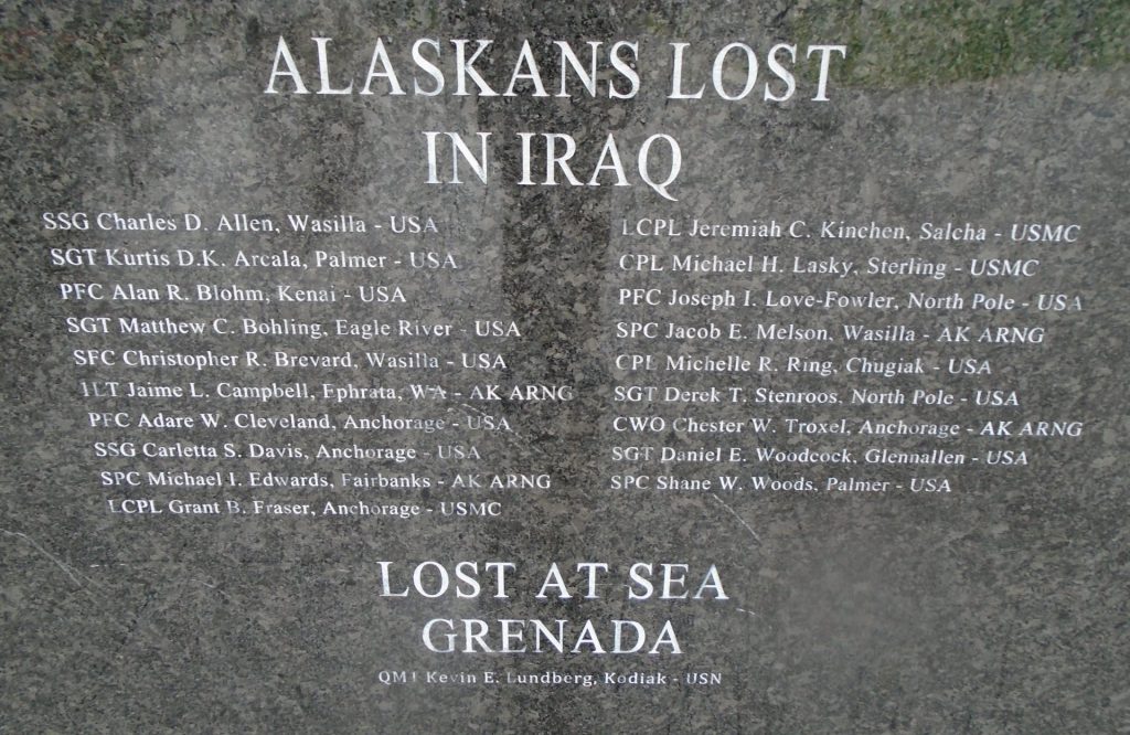 ALASKAN ROLL OF HONORED DEAD WAR MEMORIAL STONE E