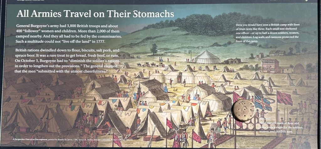 ALL ARMIES TRAVEL ON THEIR STOMACHS REVOLUTIONARY WAR MEMORIAL PANE