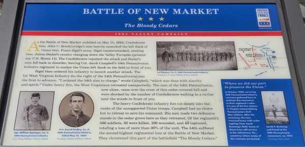 BATTLE OF NEW MARKET THE BLOODY CEDARS WAR MEMORIAL PANEL