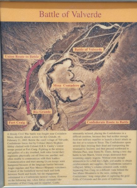 BATTLE OF VALVERDE WAR MEMORIAL PANEL