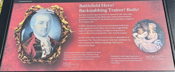 BATTLEFIELD HERO? BACKSTABBING TRAITOR? BOTH? REVOLUTIONARY WAR MEMORIAL PANEL STILLWATER