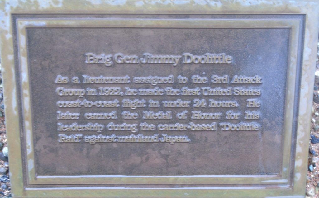 BRIG GEN JIMMY DOOLITTLE WAR MEMORIAL PLAQUE