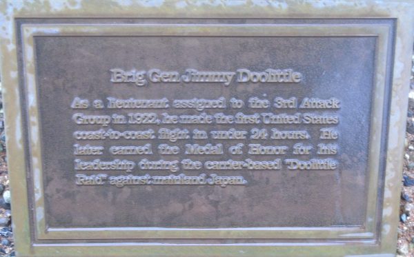 BRIG GEN JIMMY DOOLITTLE WAR MEMORIAL PLAQUE